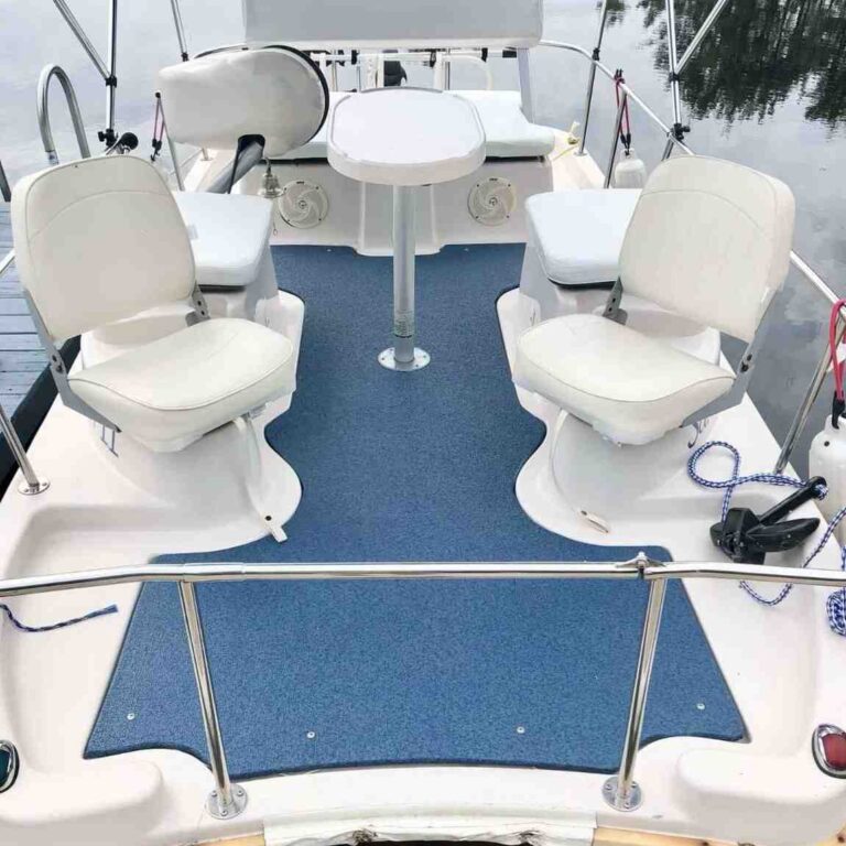 MariDeck 34 mil vinyl flooring installed on a boat deck
